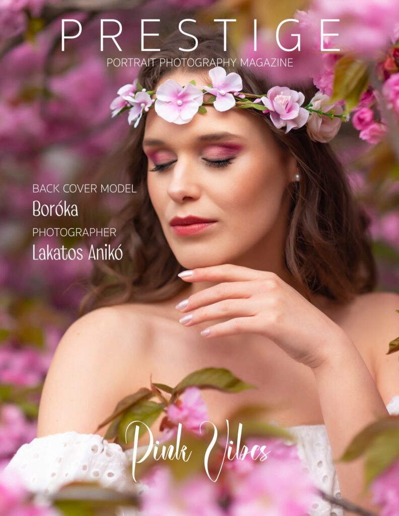 Lakatos Anikó a Fotósiskola tanítványának fotója, mely egy nemzetközi magazinban a Prestige Portrait Photography Magazin UK-ban jelent meg